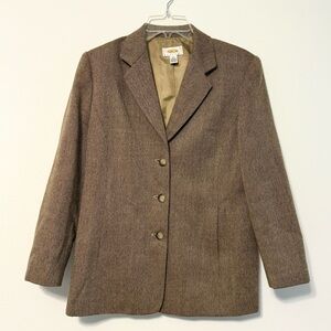 Talbots Brown Houndstooth Blazer